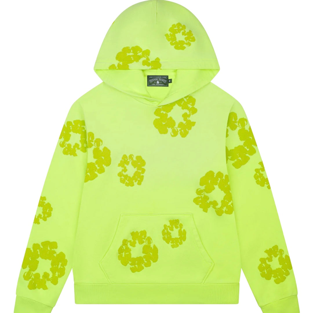 Denim Tears Mono Cotton Wreath Hoodie Neon Green