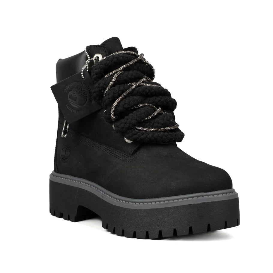 Timberland® Stivale Impermeabile Platform Premium Stone Street Black Custom Corda Black Rope Laces Swarovski