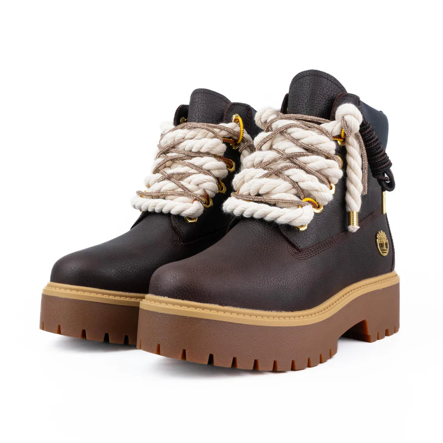 Timberland® Stivale Impermeabile Premium Stone Street Marrone Scuro Custom Corda Rope Laces Gold Swarovski Lacci