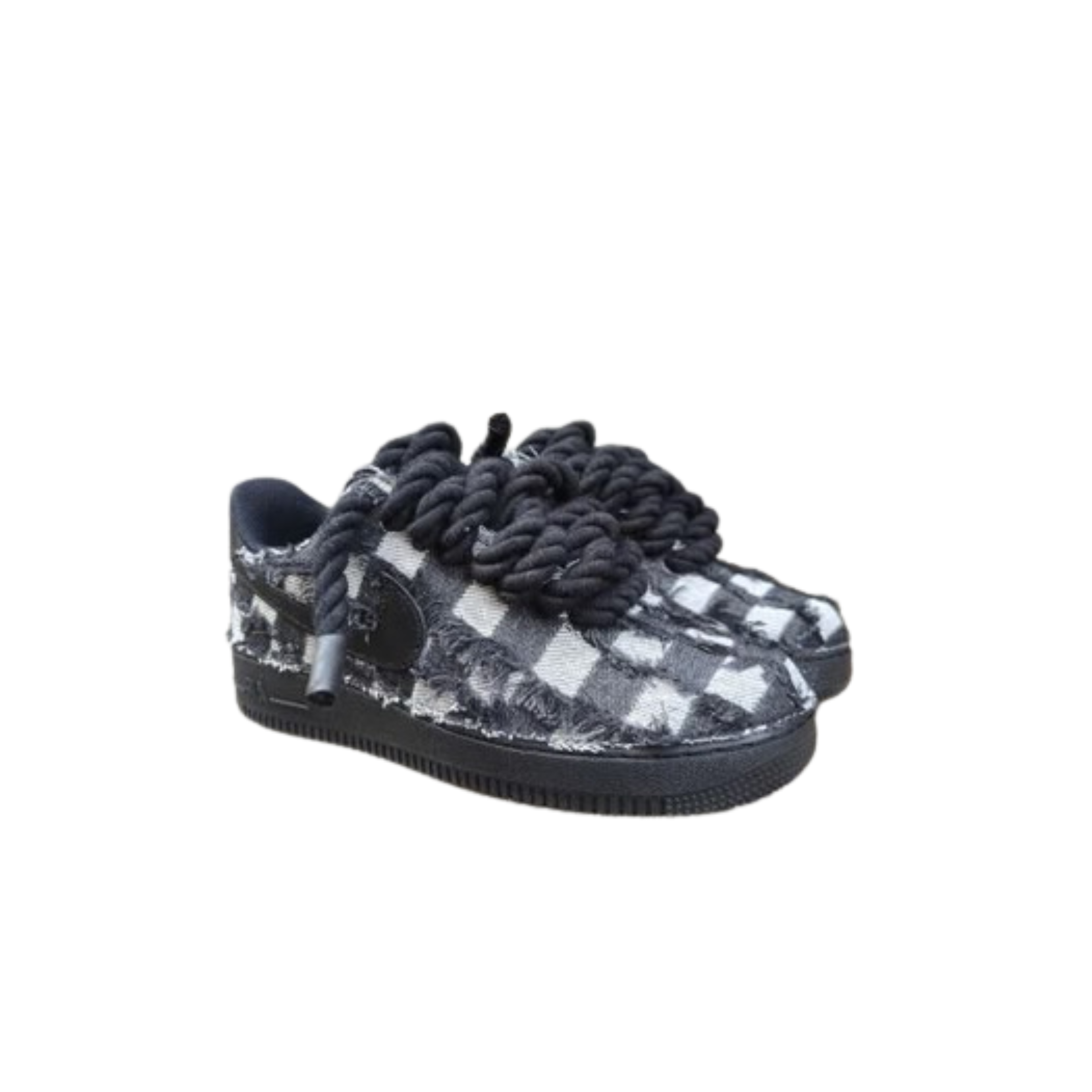 Jean Nike Air Force 1 Rope Custom Denim Noir v4