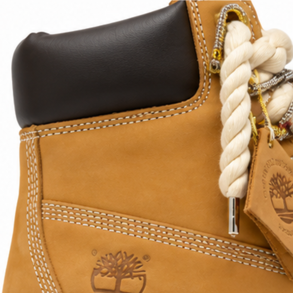 Timberland® Premium Plateau-Stiefel Stone Street Gelb mit maßgefertigten Kordel-Schnürsenkeln und Swarovski Glitzer Silber