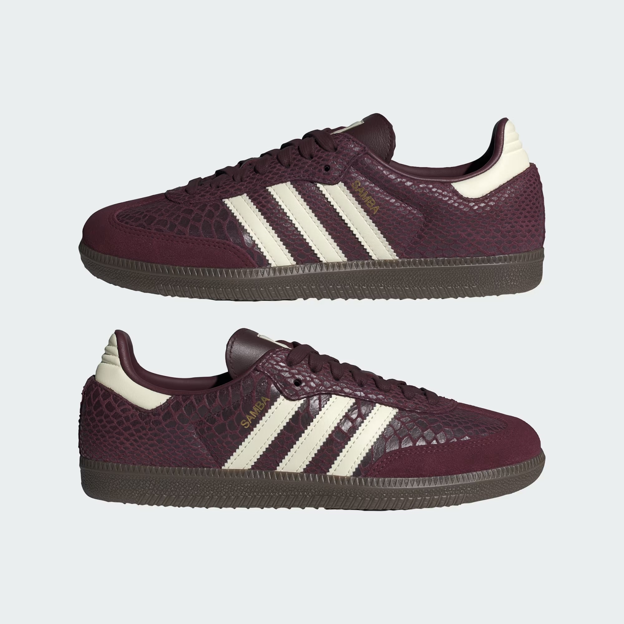 Adidas Samba Snakeskin Maroon Cream White