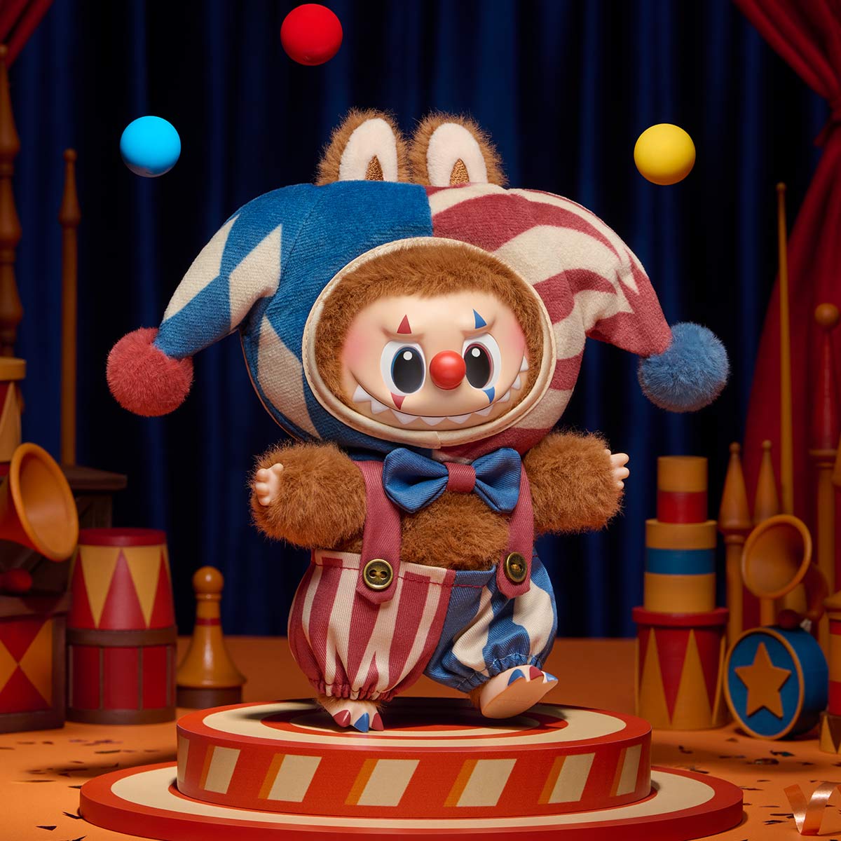 Pop Mart Why So Serious Series Labubu Juggling Clown Vinyl Plush Pendant