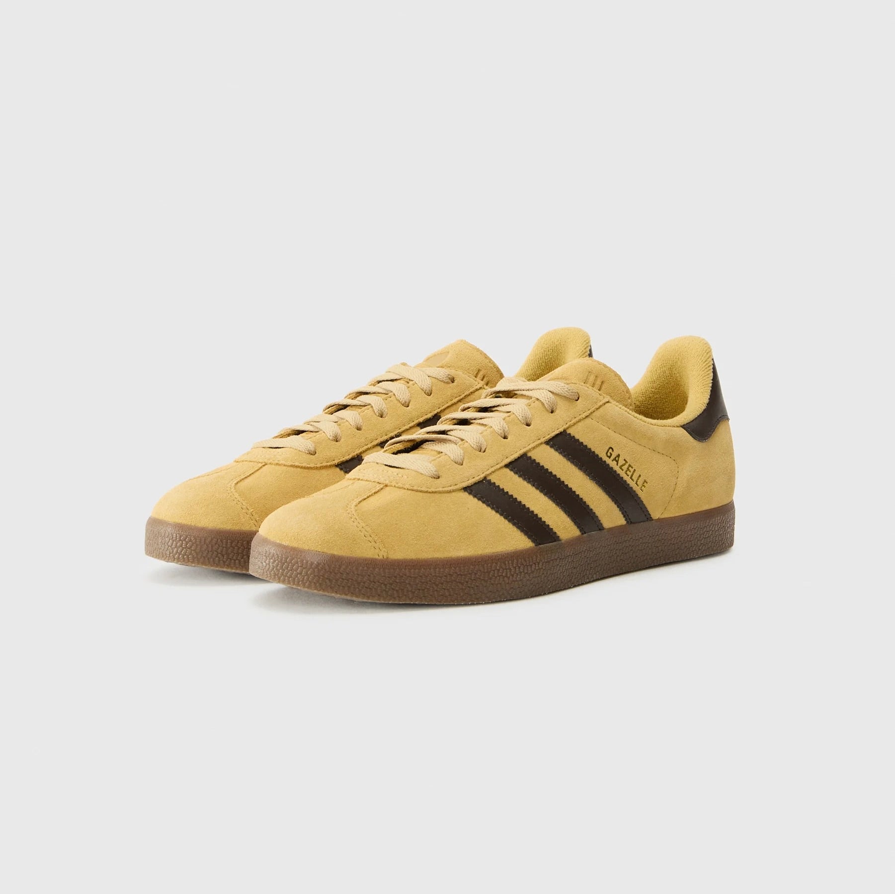 Adidas Gazelle Golden Beige Dark Brown Gold Metallic