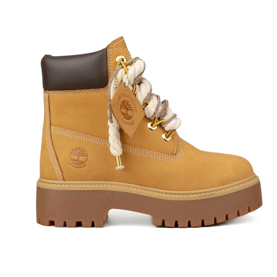 Timberland® Stivale Impermeabile Premium in giallo Custom Corda Rope Laces Gold Swaroski