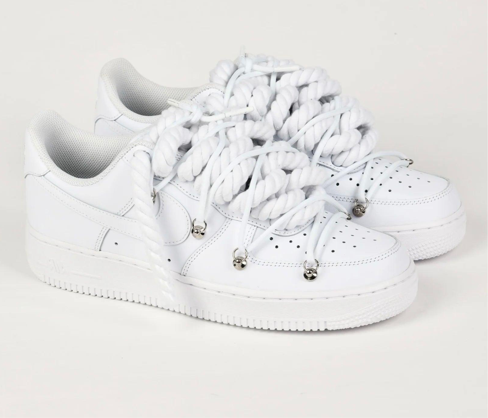 Nike Air Force 1 Custom White Rope Laces Elastic Laces