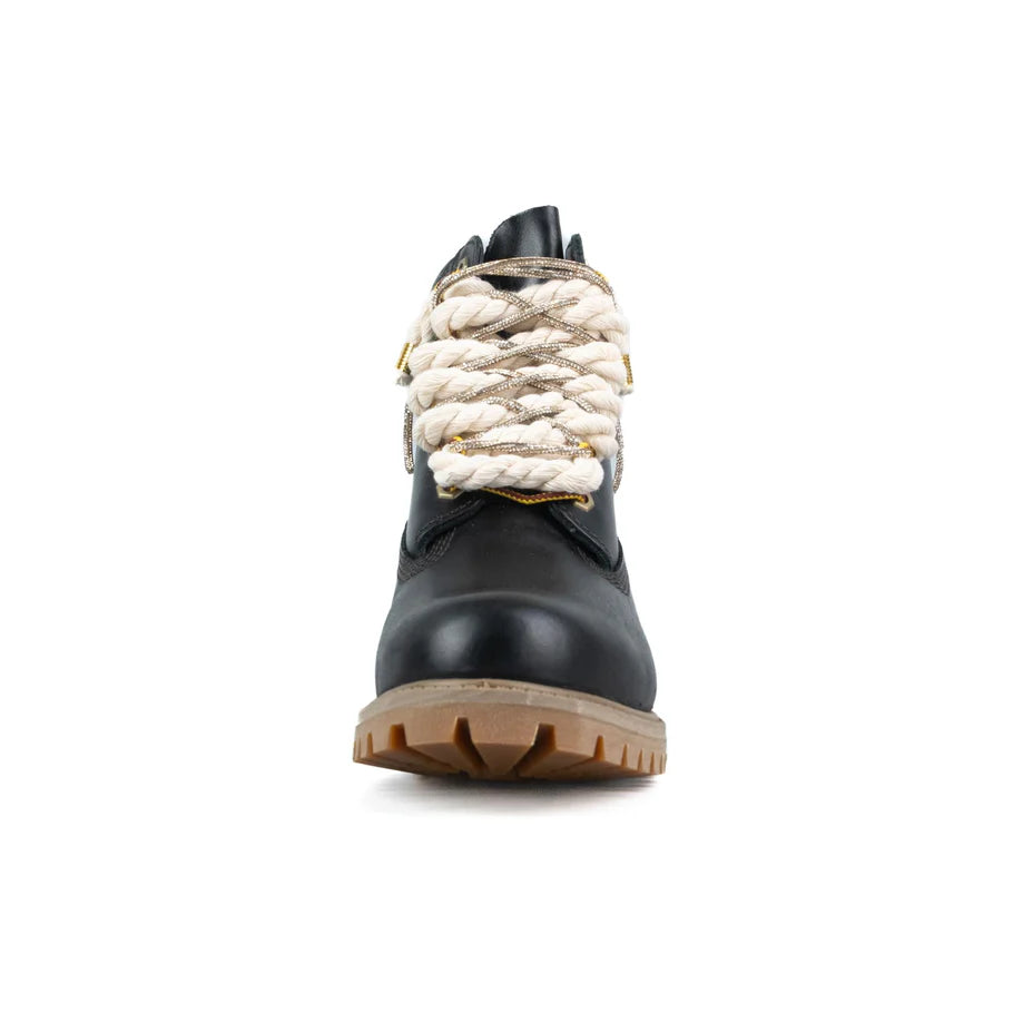 Timberland® Stivale Impermeabile Premium Black Gum Custom Corda Rope Laces Swarovski