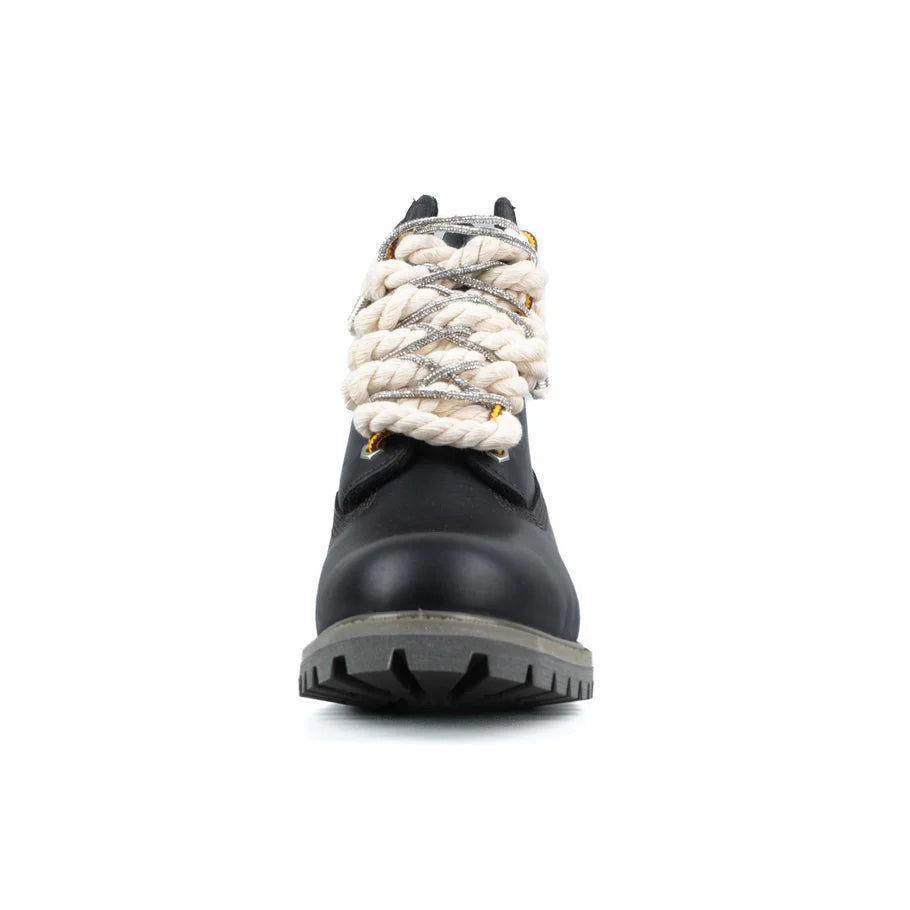 Timberland® Stivale Impermeabile Premium Black Custom Corda Rope Laces Silver Swarovski