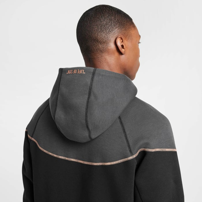 Nike Sportswear Tech Fleece x Central Cee Syna Full Zip Hoodie Black Metallic Red Bronze