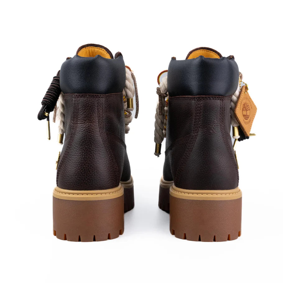 Timberland® Stivale Impermeabile Premium Stone Street Marrone Scuro Custom Corda Rope Laces Gold Swarovski Lacci