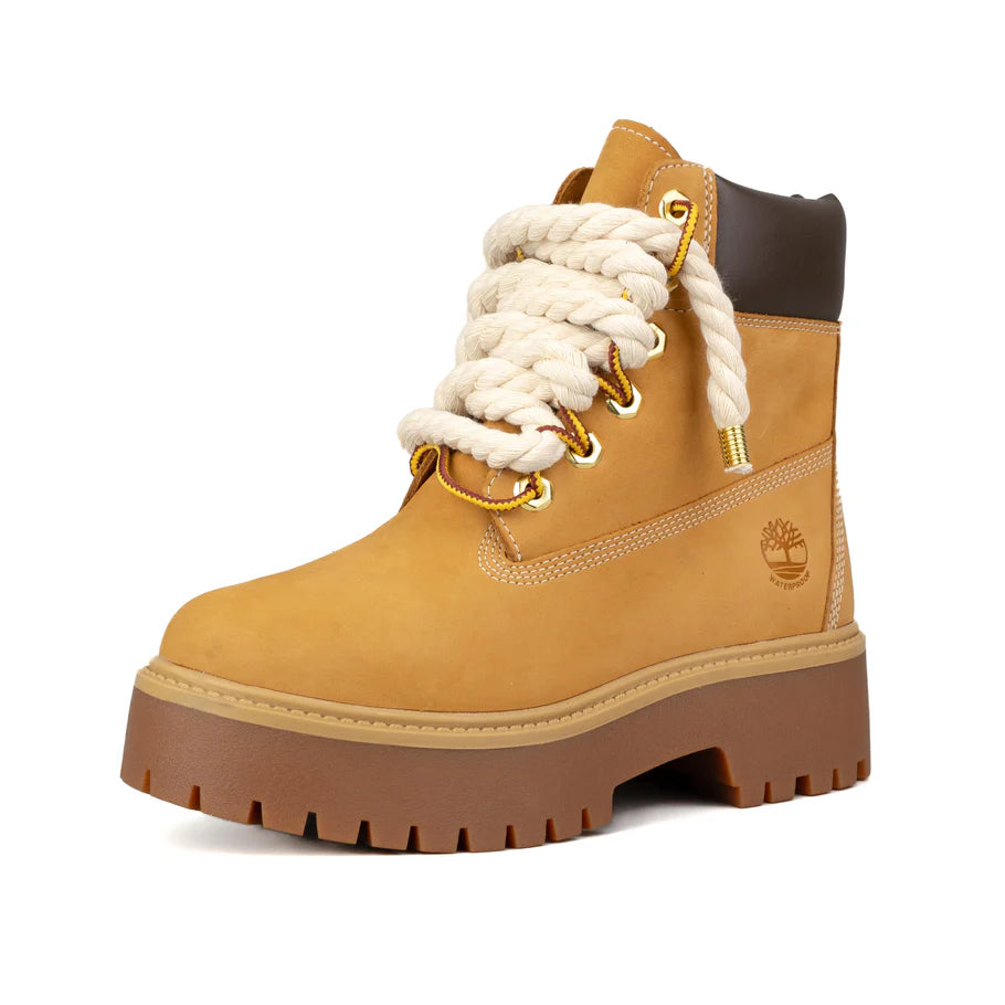 Timberland® Stivale Impermeabile Platform Premium Stone Street Giallo Custom Corda Rope Laces