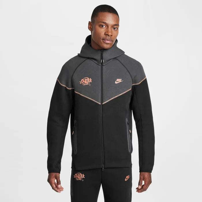 Nike Sportswear Tech Fleece x Central Cee Syna Full Zip Hoodie Black Metallic Red Bronze