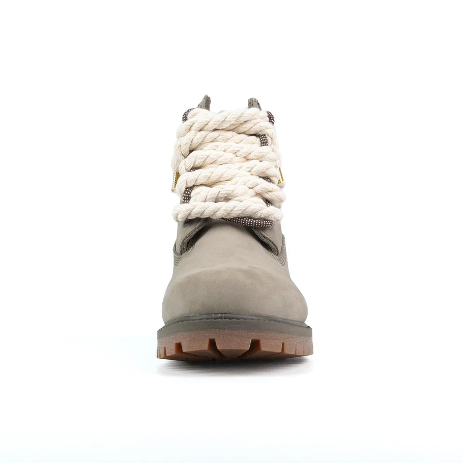 Timberland® Stivale Impermeabile Premium Verde Oliva Custom Corda Beige Rope Laces