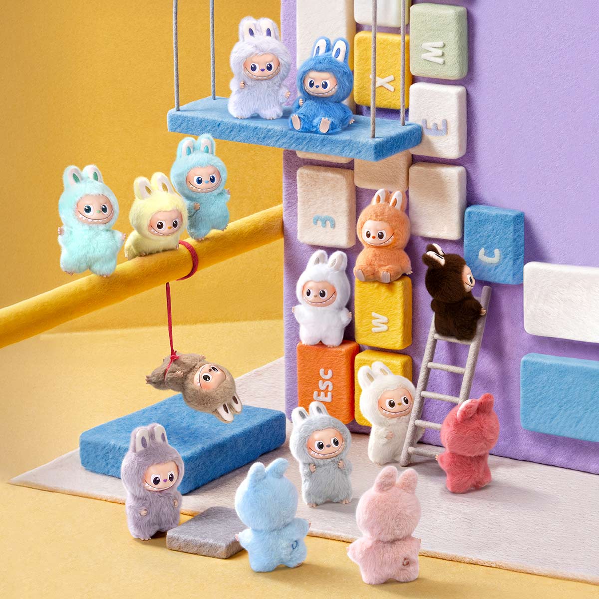 Pop Mart Labubu THE MONSTER PIN FOR LOVE SERIES - Vinyl Plush Pendant blind box (A-M) Sealed Case (14 Blind Box)