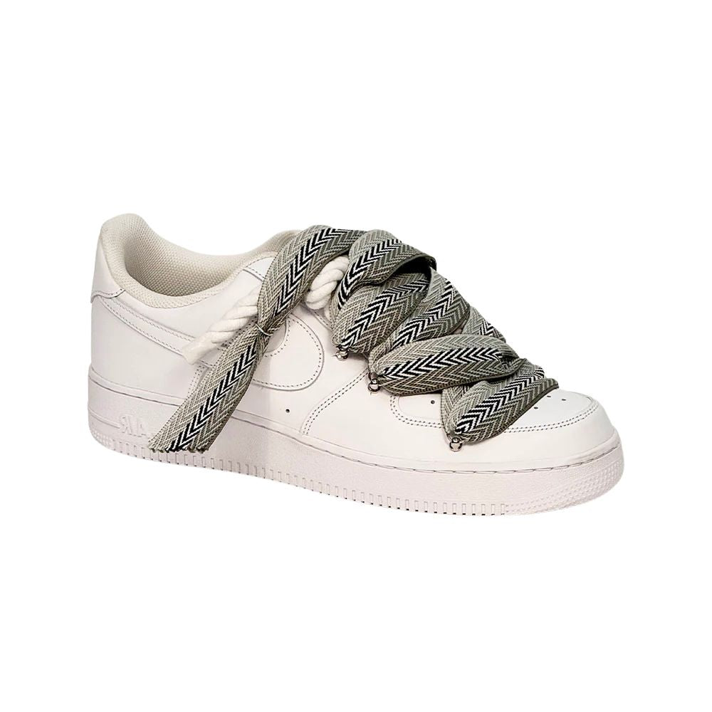 Nike Air Force 1 Custom White Rope Mood Lanvin Laces Grey