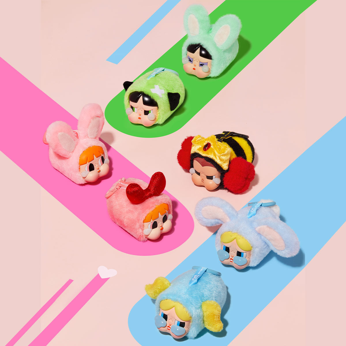 Pop Mart CryBaby x Powerpuff Girls Series Vinyl Face Plush Sealed Case (6 Blind Boxes)
