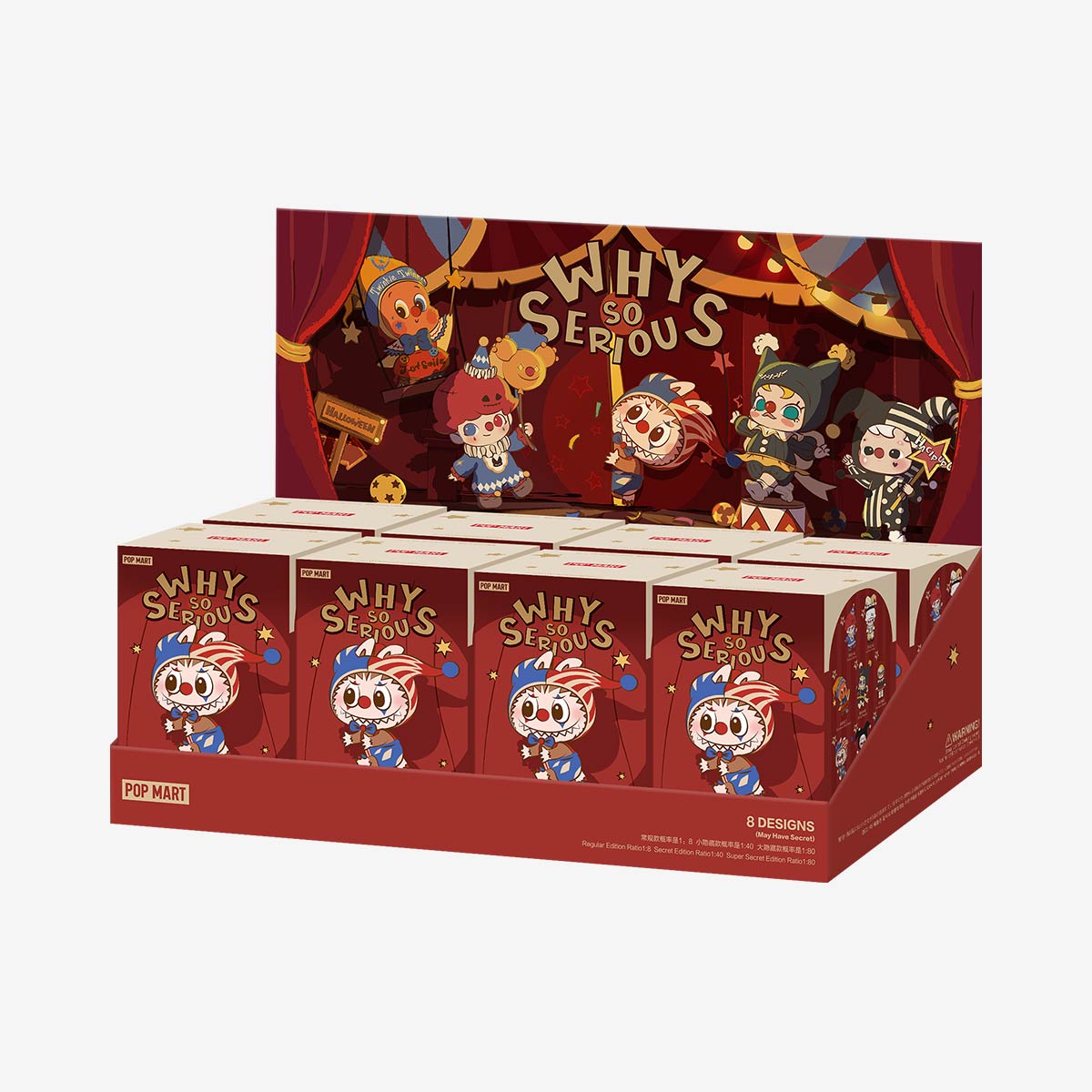 Pop Mart Why So Serious Series Labubu Vinyl Plush Pendant Sealed Case (8 Blind Boxes)