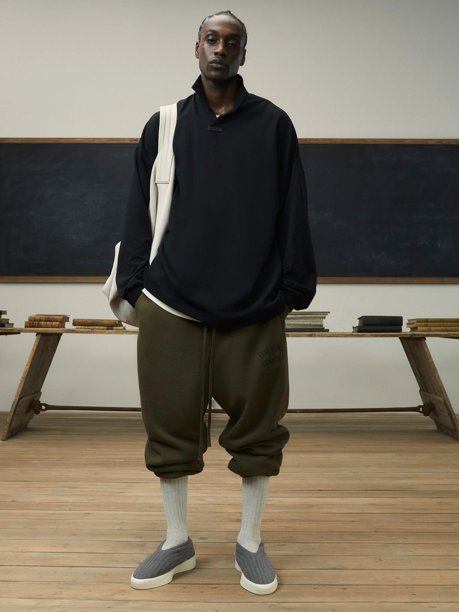Fear Of God Essentials Cuffed Fleece Sweatpants (FW24) Olive