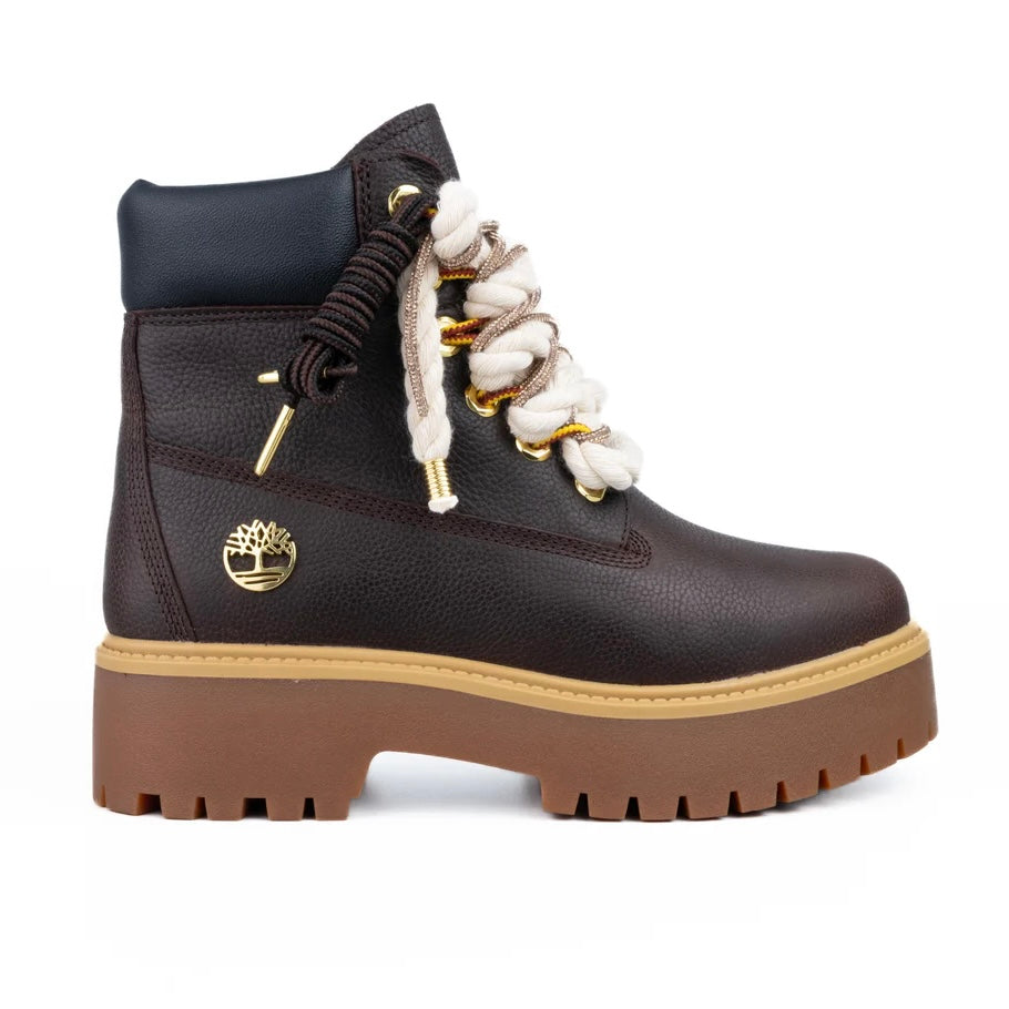 Timberland® Stivale Impermeabile Premium Stone Street Marrone Scuro Custom Corda Rope Laces Gold Swarovski Lacci