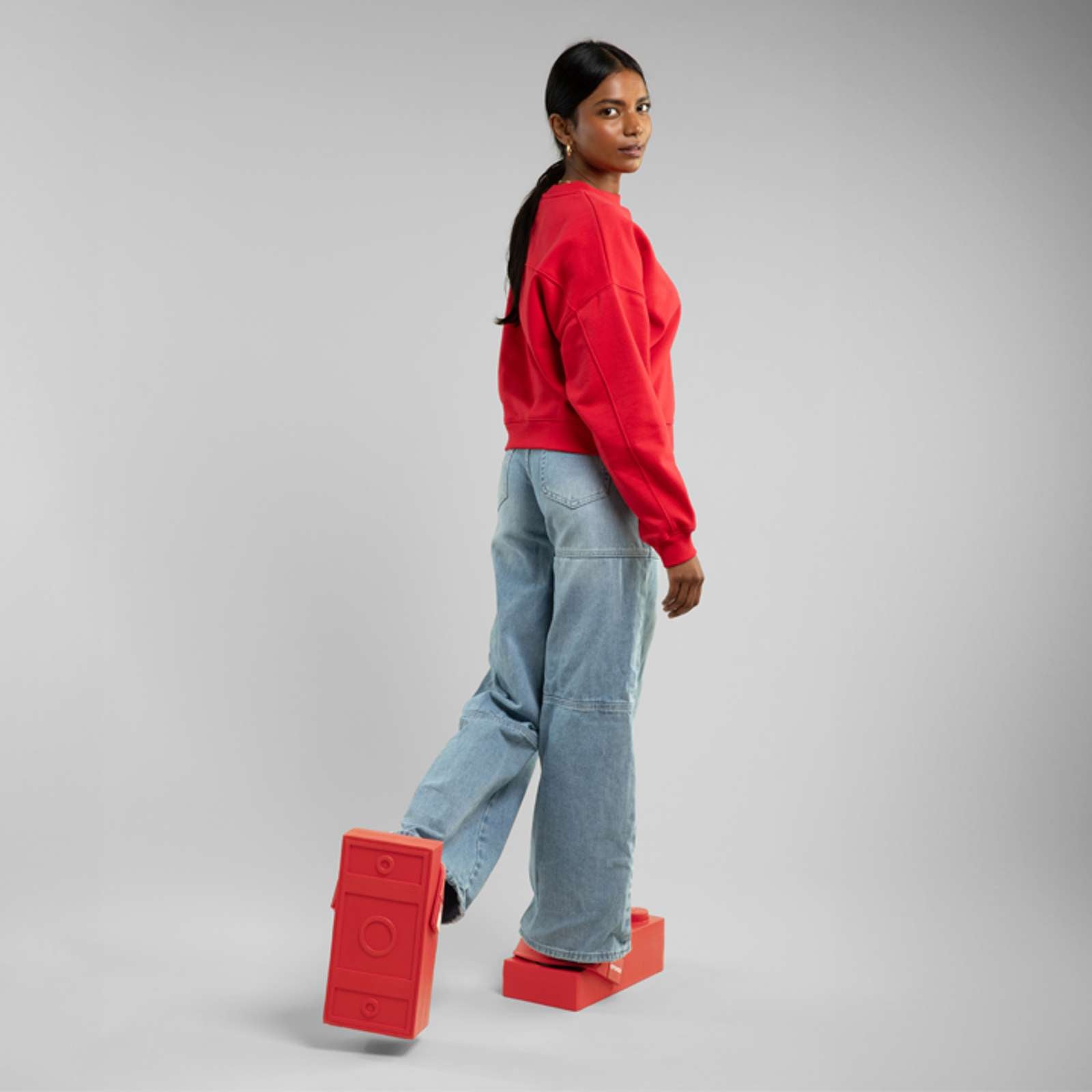 Sabots Crocs Brick Clog LEGO rouges