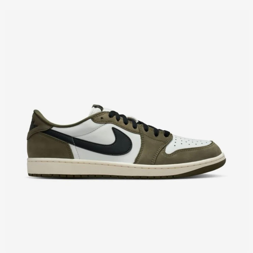 Jordan 1 Low Medium Olive Summit White Sail Black