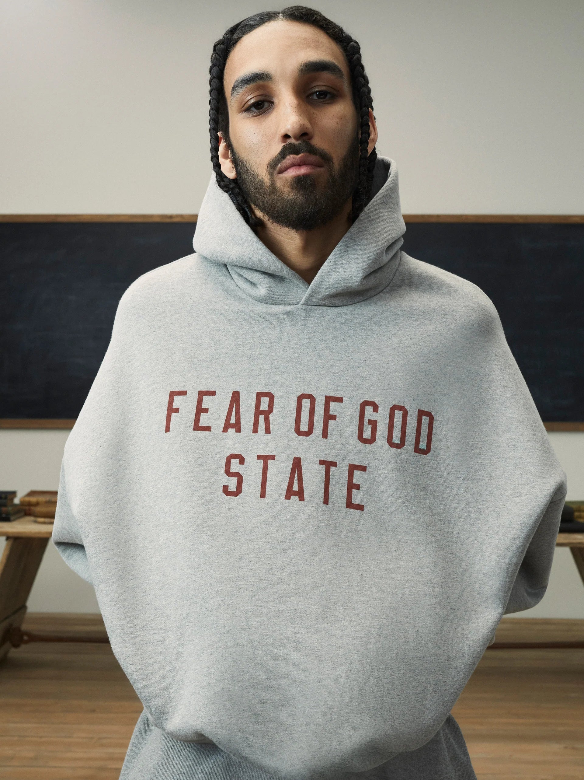 Fear Of God Essentials Fleece Hoodie State (FW24) Dark Heater