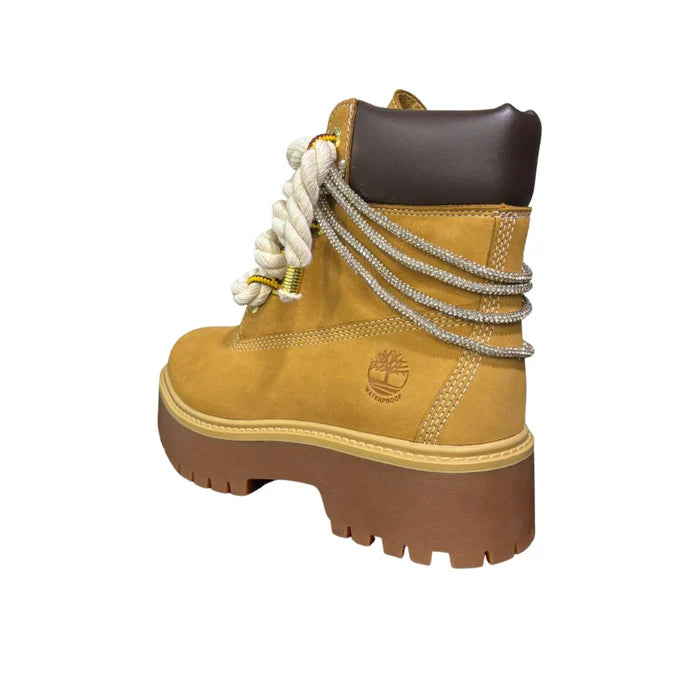 Timberland® Stivale Impermeabile Platform Premium Stone Street Giallo Custom Corda Rope Laces Swarovski
