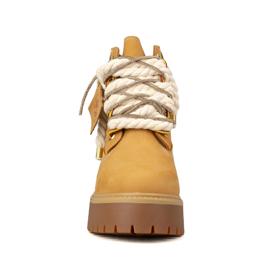 Timberland® Stivale Impermeabile Premium in giallo Custom Corda Rope Laces Gold Swaroski