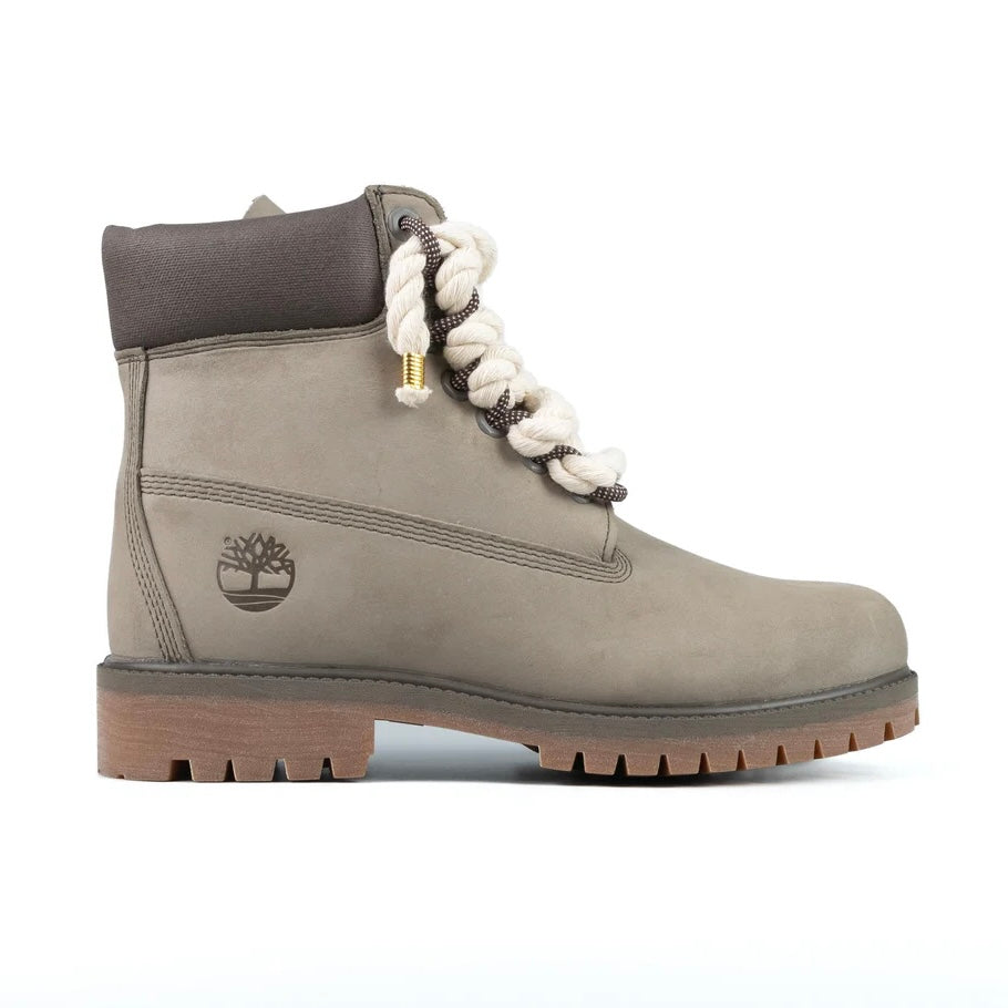 Timberland® Stivale Impermeabile Premium Verde Oliva Custom Corda Beige Rope Laces