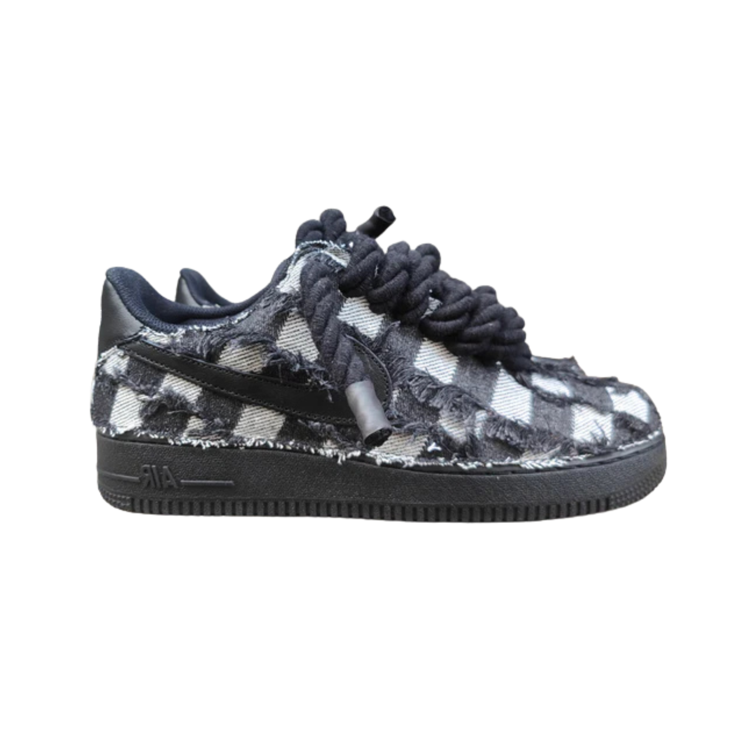 Jean Nike Air Force 1 Rope Custom Denim Noir v4