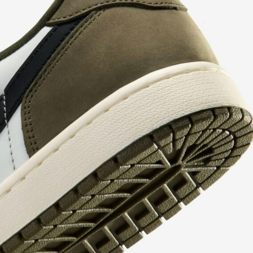Jordan 1 Low Medium Olive Summit White Sail Black