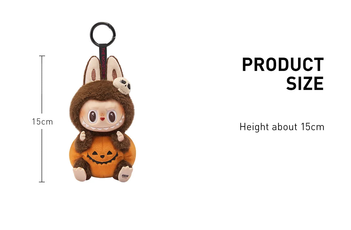 Pop Mart Labubu Happy Halloween Party Series-Sitting Pumpkin Vinyl Plush Pendant