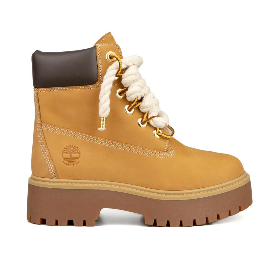 Timberland® Stivale Impermeabile Platform Premium Stone Street Giallo Custom Corda Rope Laces