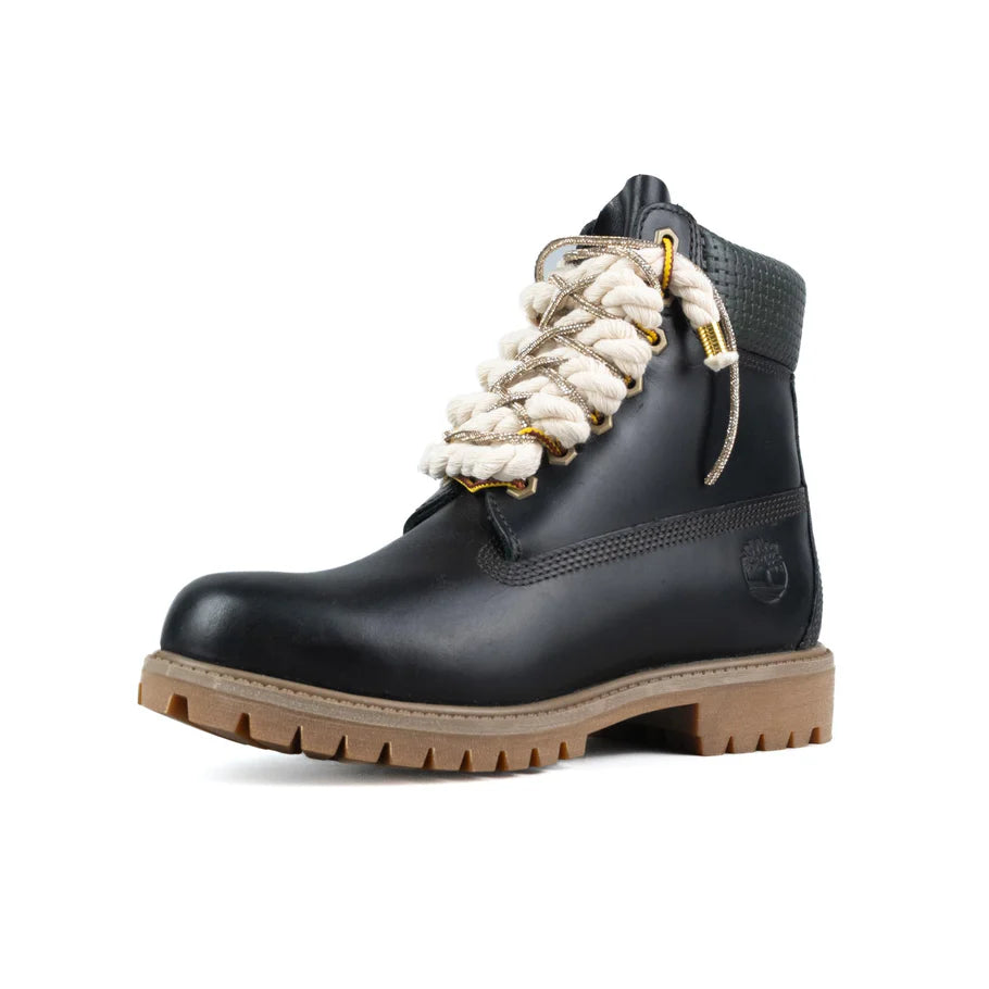 Timberland® Stivale Impermeabile Premium Black Gum Custom Corda Rope Laces Swarovski