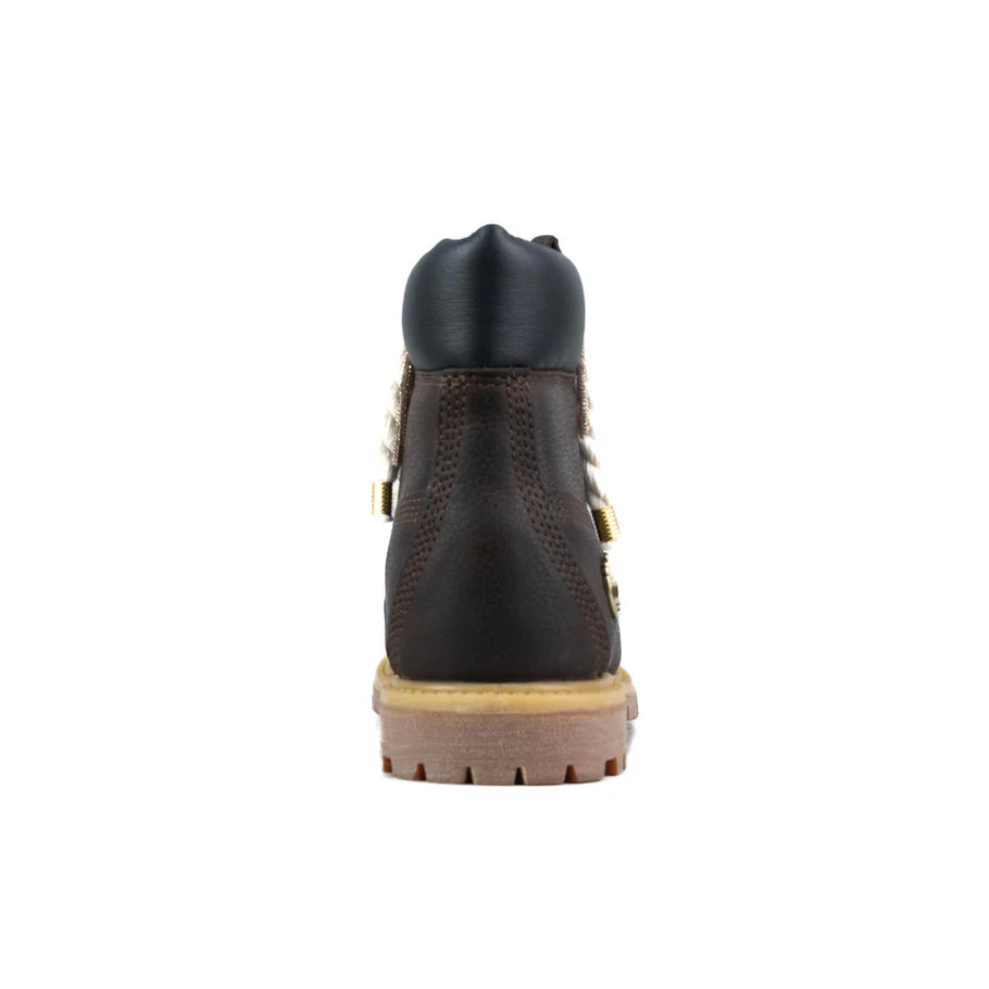 Timberland® Stivale Impermeabile Premium Marrone Scuro Custom Corda Beige Rope Laces Gold Swaroski
