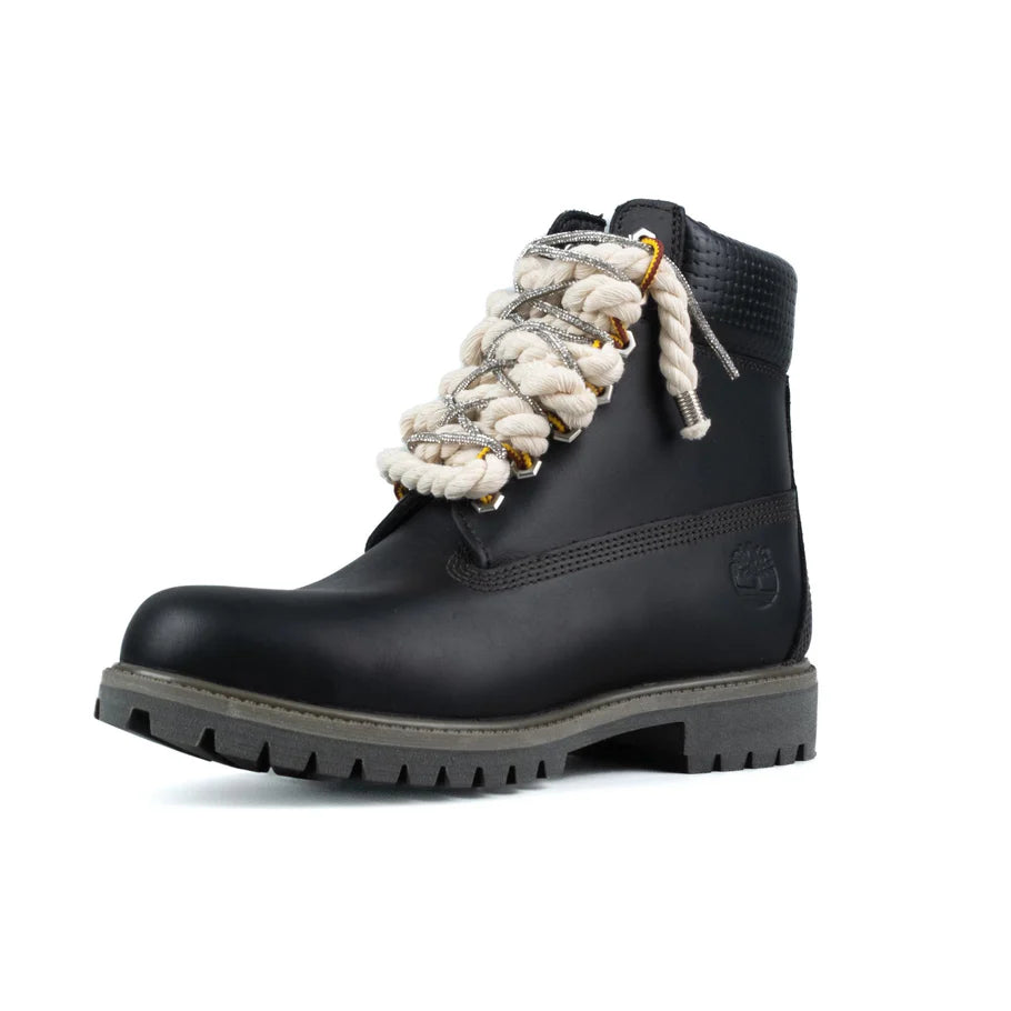 Timberland® Stivale Impermeabile Premium Black Custom Corda Rope Laces Silver Swarovski