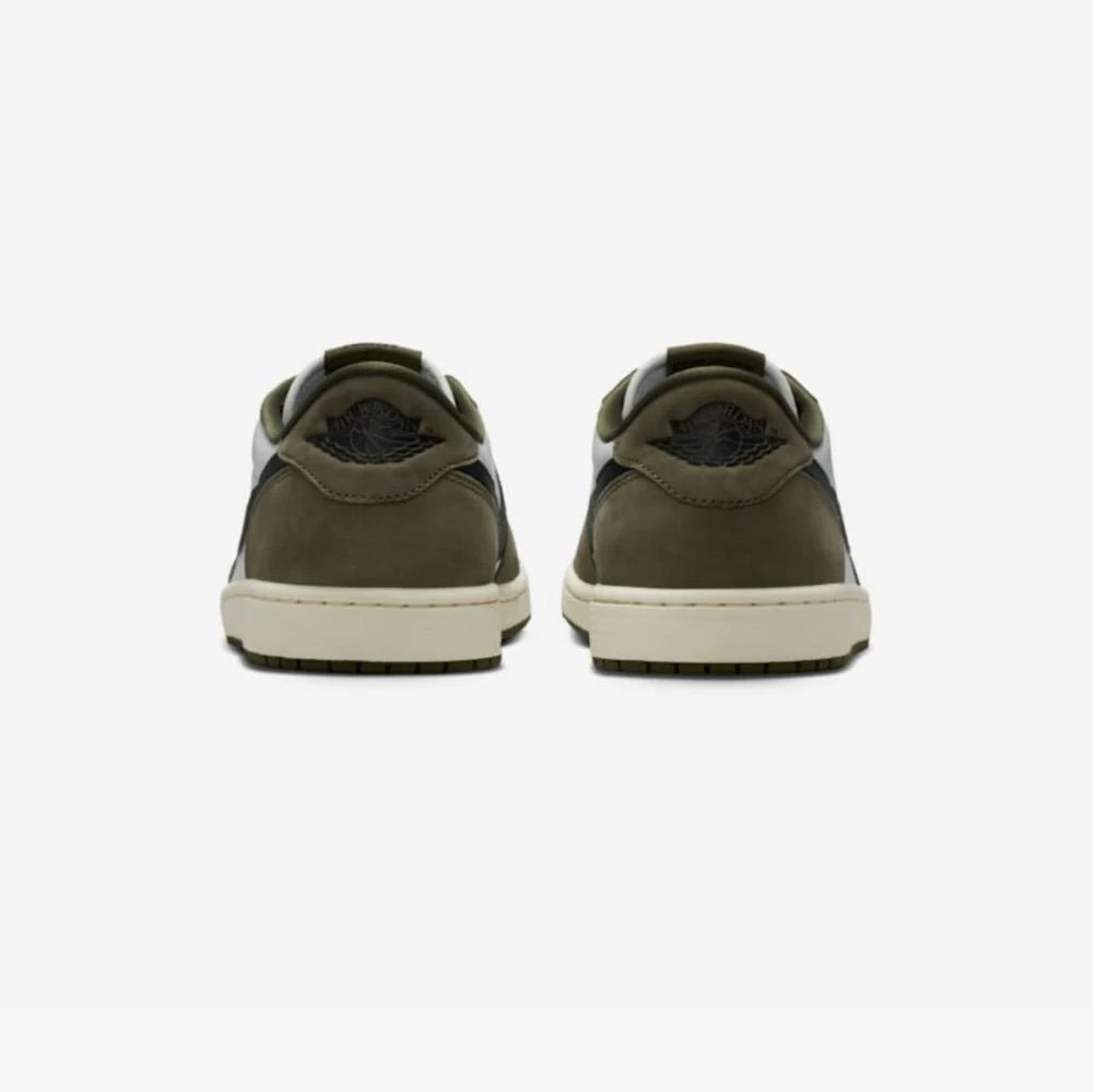 Jordan 1 Low Medium Olive Summit White Sail Black