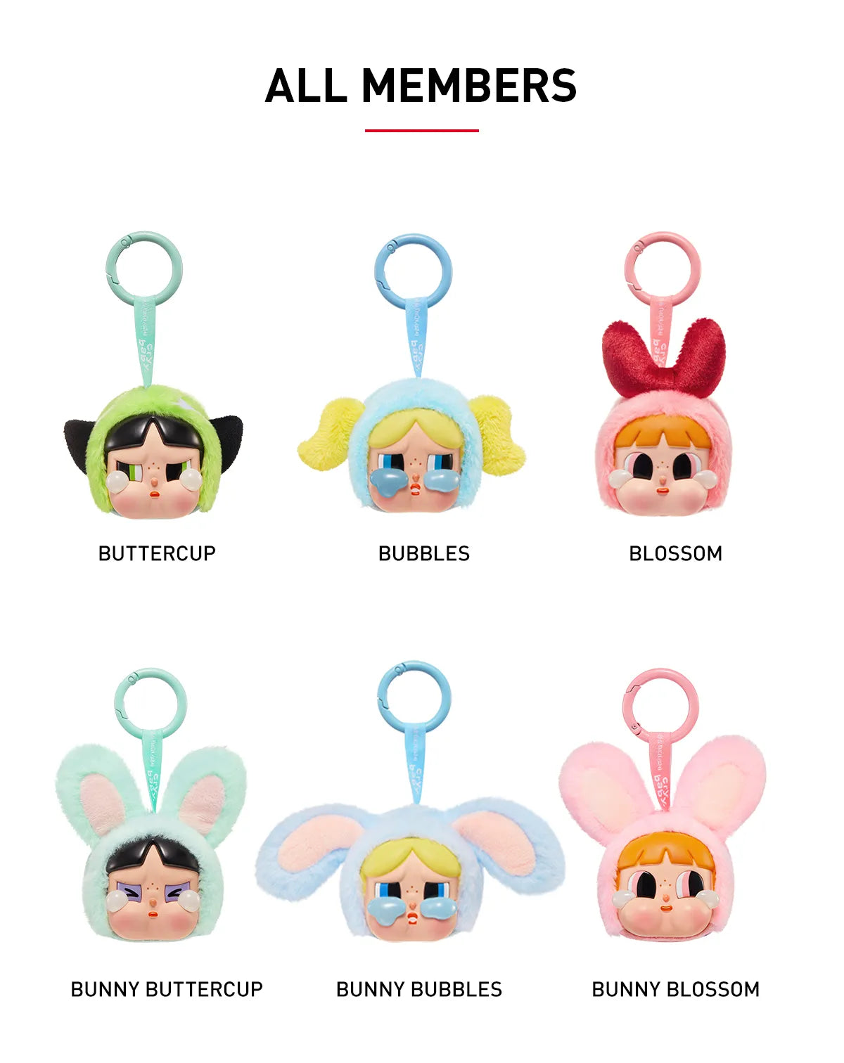 Pop Mart CryBaby x Powerpuff Girls Series Vinyl Face Plush Sealed Case (6 Blind Boxes)