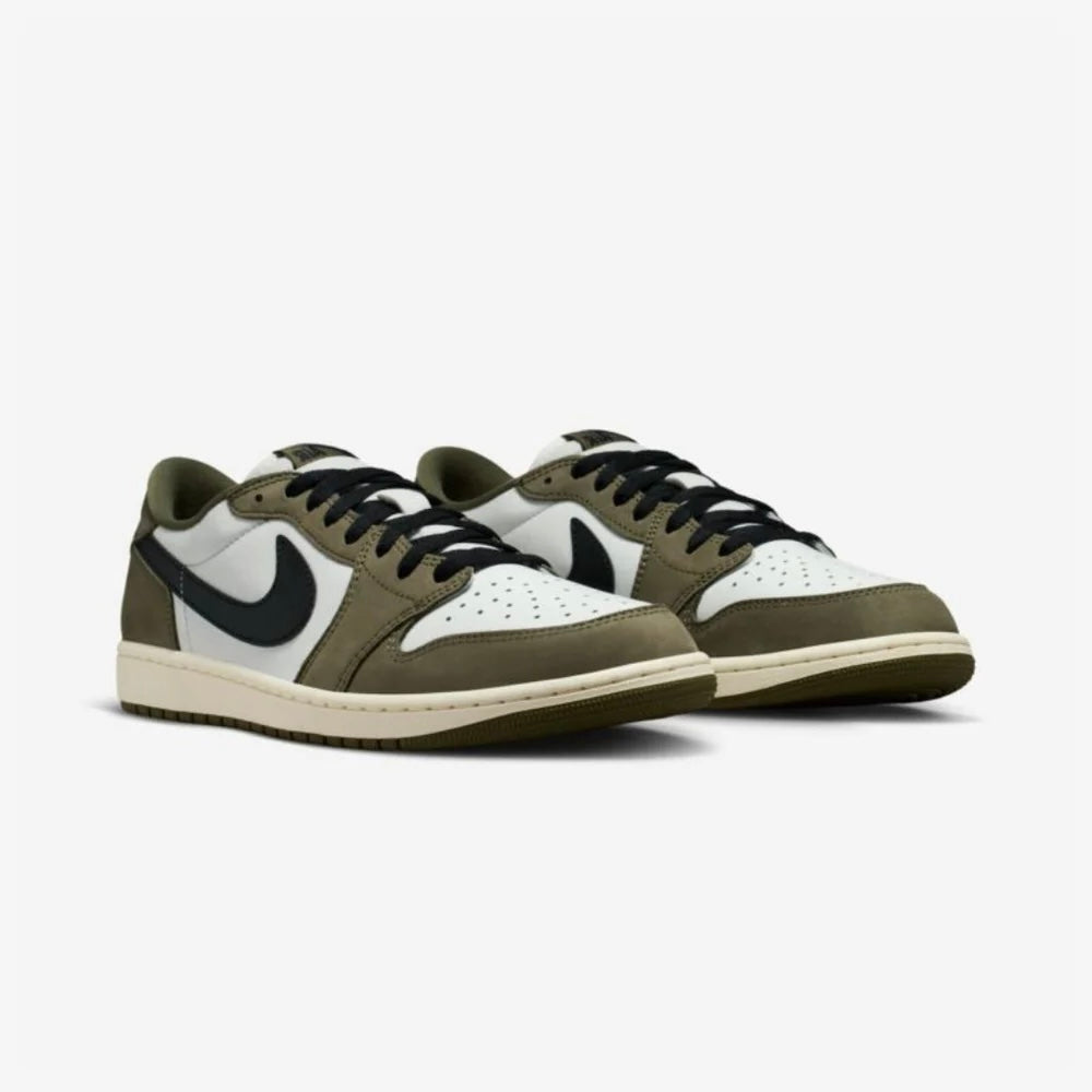 Jordan 1 Low Medium Olive Summit White Sail Black