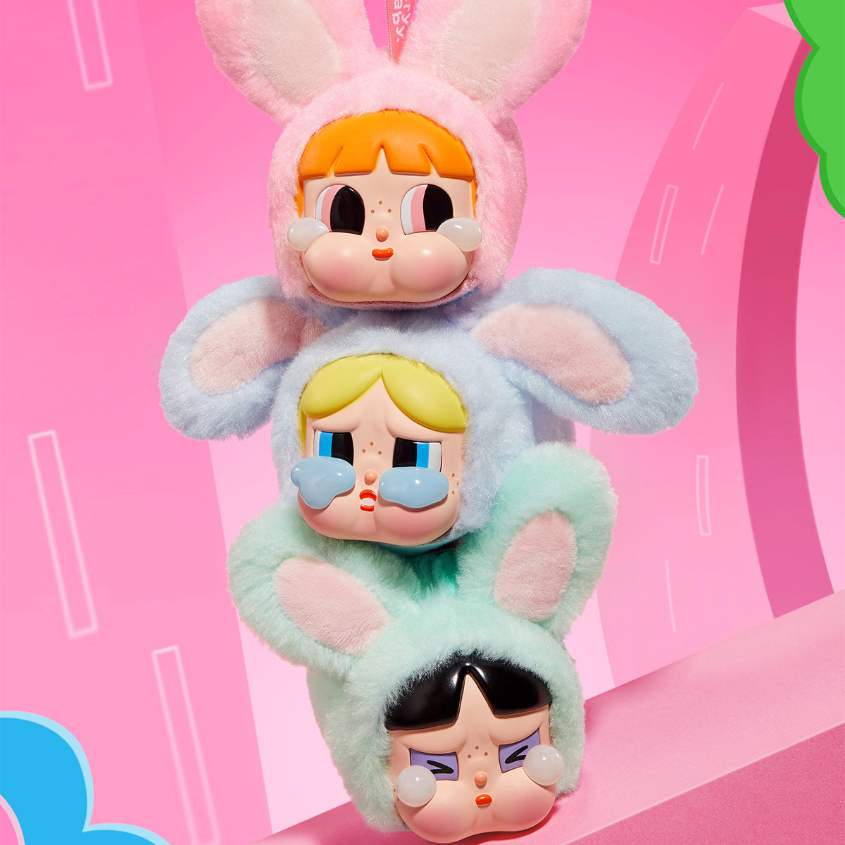 Pop Mart CryBaby x Powerpuff Girls Series Vinyl Face Plush Single Blin