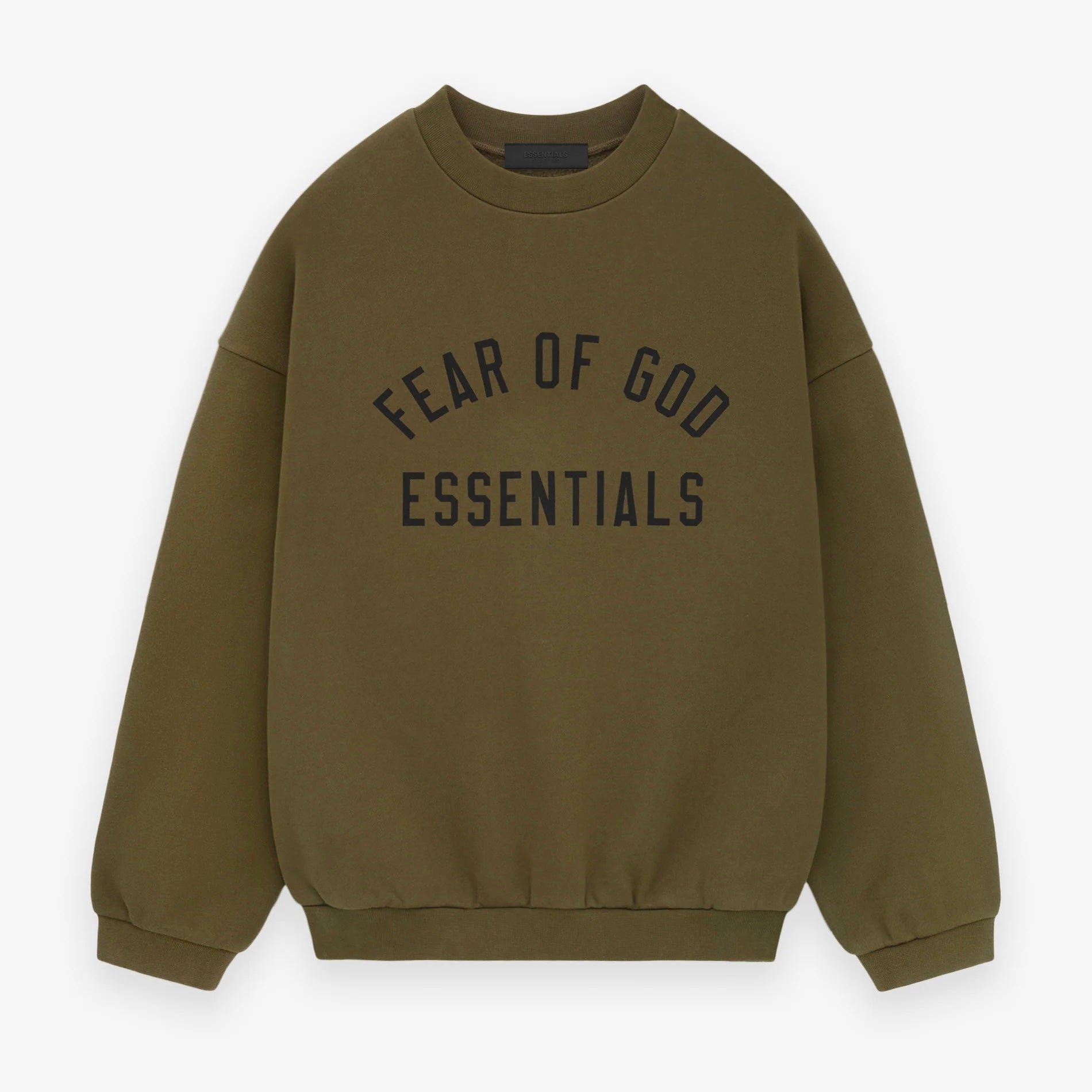 Fear Of God Essentials Fleece Crewneck State (FW24) Olive