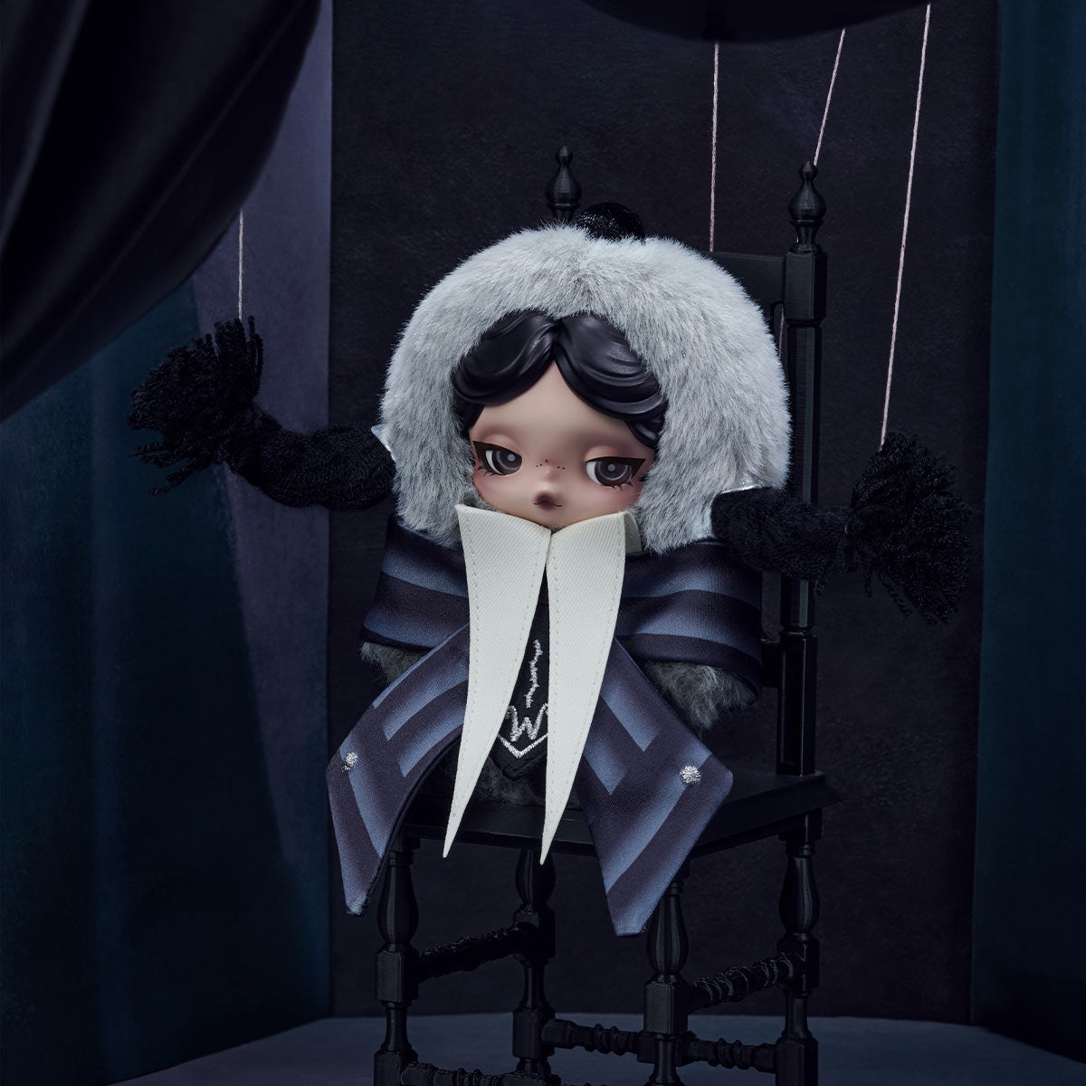 Pop Mart SKULLPANDA × Wednesday Plush (Nevermore Academy Uniform Version）