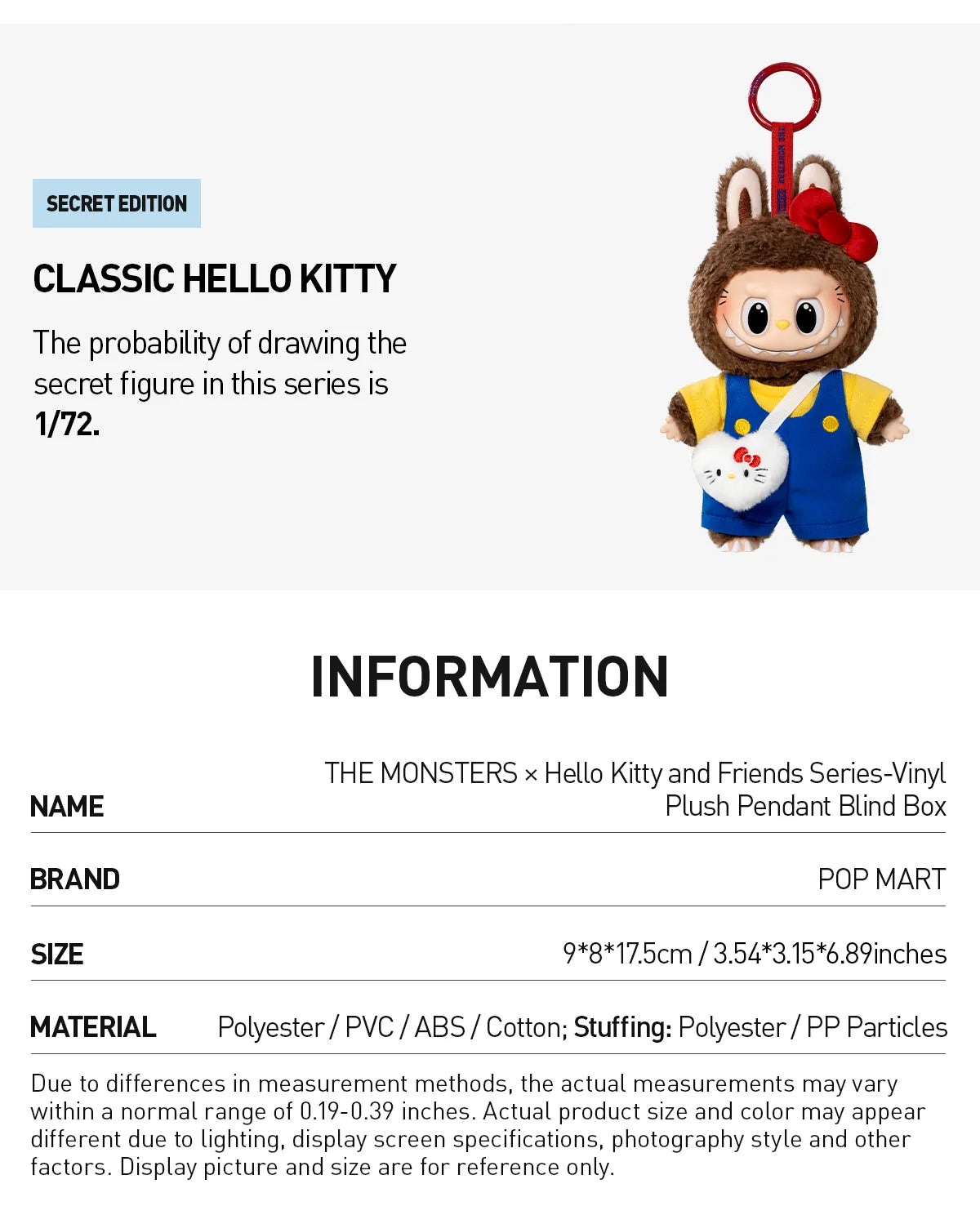 Pop Mart The Monsters Labubu x Hello Kitty and Friends Series Single Blind Box