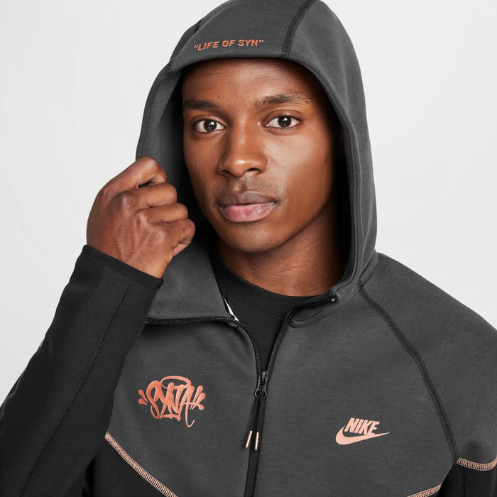 Nike Sportswear Tech Fleece x Central Cee Syna Full Zip Hoodie Black Metallic Red Bronze
