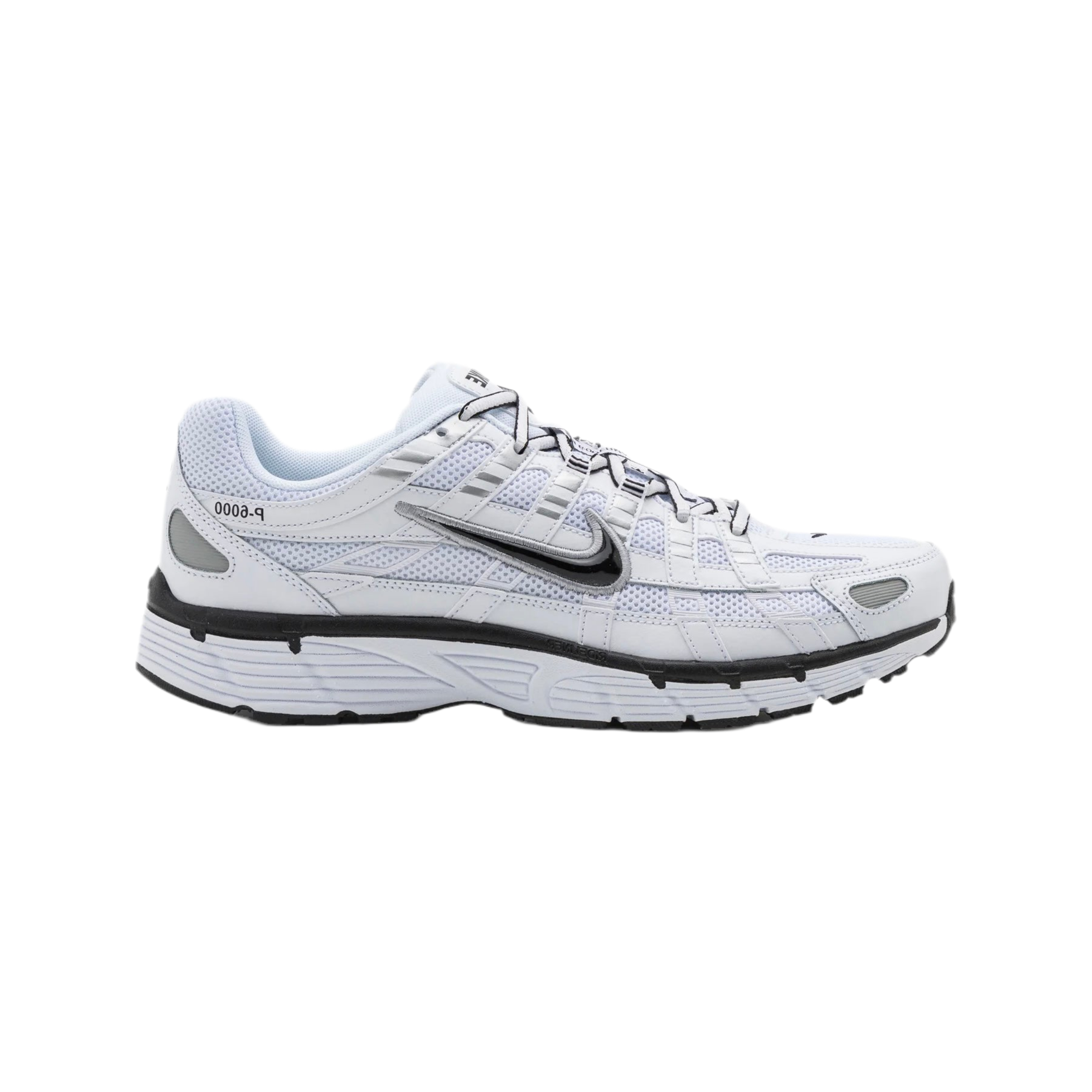 Nike P-6000 White Metallic Silver Black