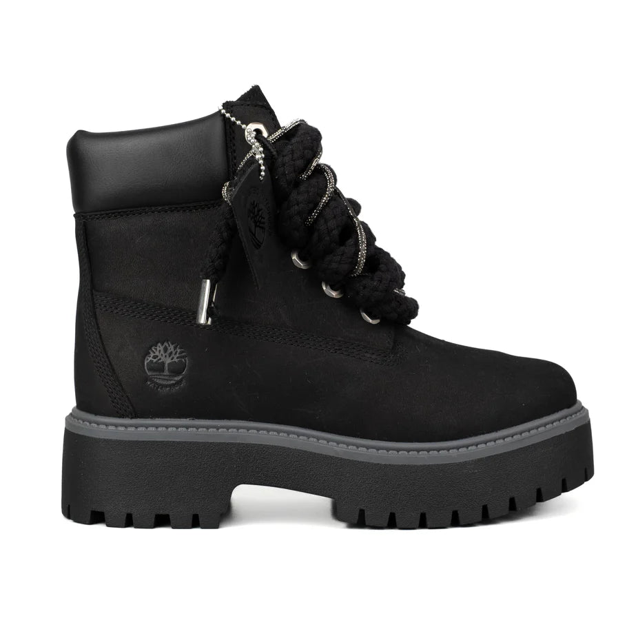 Timberland® Stivale Impermeabile Platform Premium Stone Street Black Custom Corda Black Rope Laces Swarovski