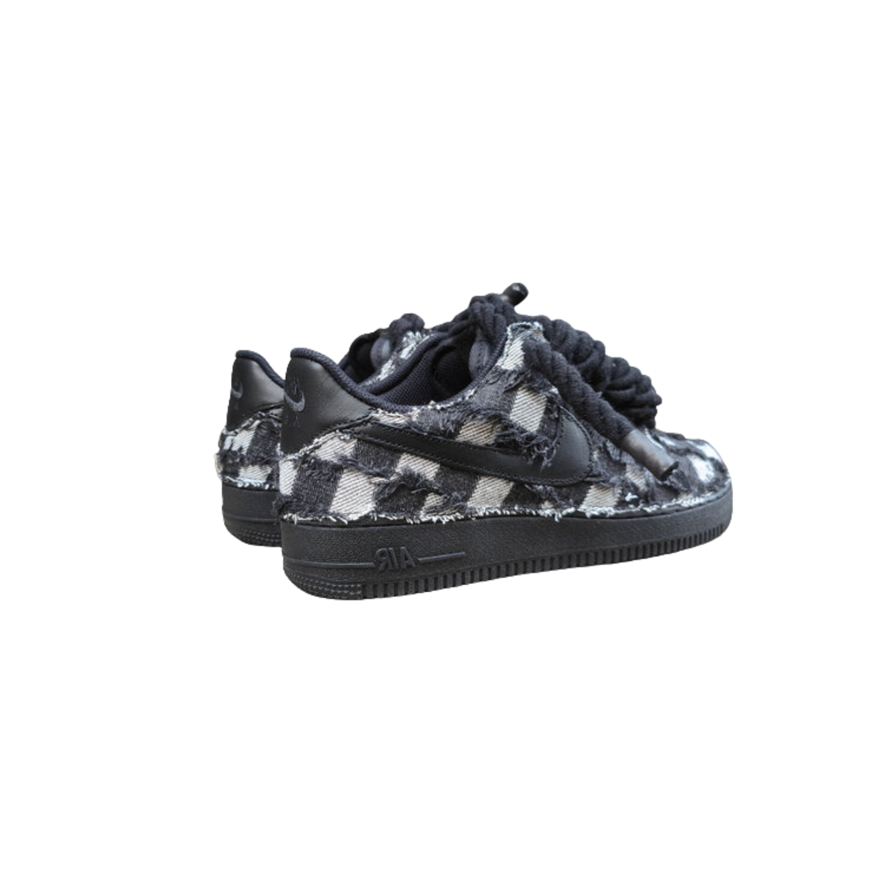 Jean Nike Air Force 1 Rope Custom Denim Noir v4