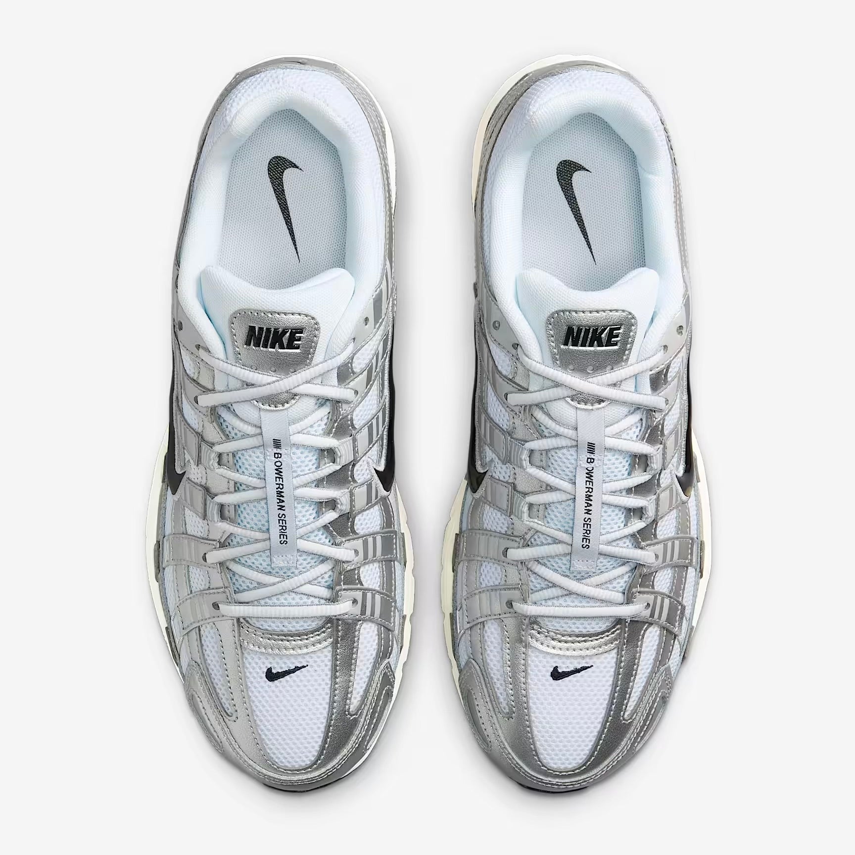 Nike P-6000 White Metallic Silver Flat Silver Black
