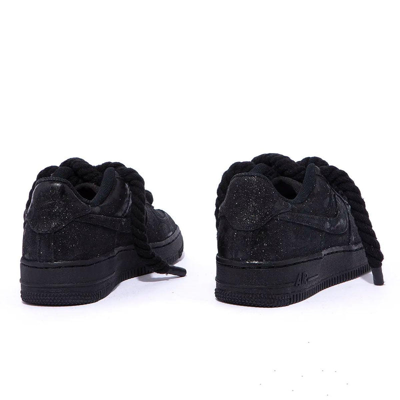 Nike Air Force 1 Rope Laces Custom Black “Glitter” - Madonnina Resell