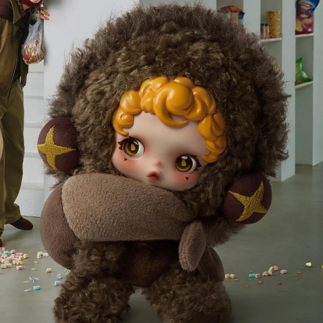 Pop Mart SKULLPANDA You Found Me! Series Sneaky Chestnut Plush Doll Pendant